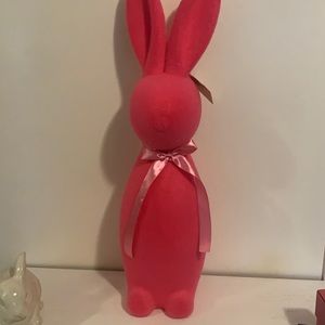 Easter Way to Celebrate 26 inches Tall Pink Flocked Bunny Decoration.